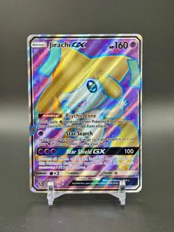 2019 Pokemon JIRACHI GX Unified Minds FULL ART HOLO Rare Promo Card 79a/236 - Image 1