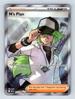 N's Plan 163/086 Holo Ultra Rare Black Bolt Pokemon Holo Near Mint - Image 1