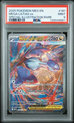 2025 Pokemon Mega Evolution Latias ex Special Illustration Rare #181/132 PSA 9 - Image 1