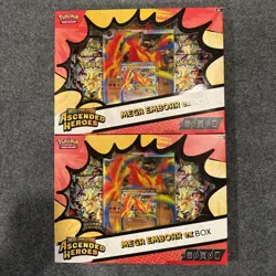 2 Boxes Pokemon Ascended Heroes Mega Ex. Mega Emboar - Image 1