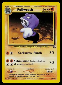 Pokemon Card - Poliwrath Neo Discovery 28/75 Rare - Image 1