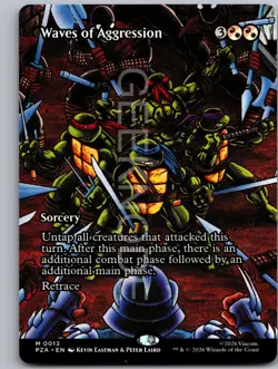 Waves of Aggression (Borderless) 13 TMNT Magic: The Gathering NM - Image 1
