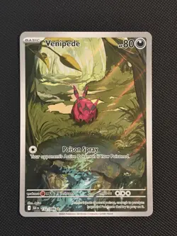 Pokemon TCG Black Bolt 132/086 Venipede Illustration Rare - NM - Image 1