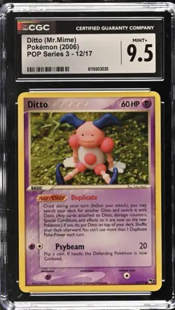 Pokemon Ditto (Mr. Mime) 12/17 POP Series 3 CGC 9.5 English 2006 - Image 1