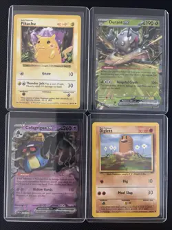 Pokemon 4 Card Lot - Shadowless Red Cheeks Pikachu + ex Cards - Image 1