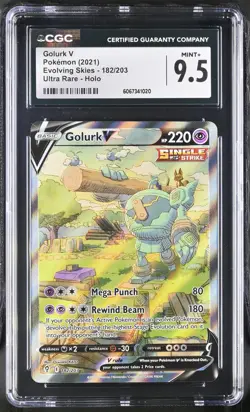 Pokemon CGC 9.5 Golurk V (Evolving Skies #182/203) - Image 1