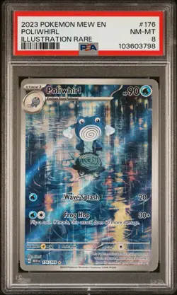 2023 POKEMON MEW EN-151 ILLUSTRATION RARE #176 POLIWHIRL PSA 8 - Image 1