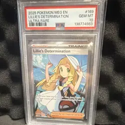 The Pokemon Company 2025 Lillie's Determination 169/132 ME01 Holo PSA 10 EN - Image 1