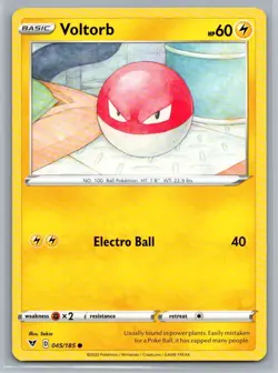 Voltorb 45/185 Vivid Voltage Common Pokemon TCG 2020 - Image 1