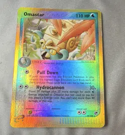 Nintendo Pokemon TCG EX Sandstorm Omastar 19/100 Reverse Holo Rare ENG 2003 - Image 1