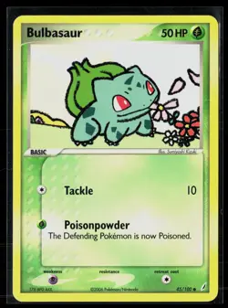 Bulbasaur 45/100 Common Crystal Guardians Vintage Pokemon MP - Image 1