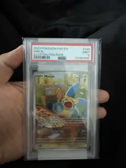 2023 POKEMON PAR EN-PARADOX RIFT ILLUSTRATION RARE #194 MINUN PSA 9 - Image 1