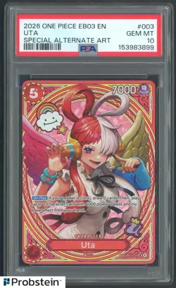 2026 One Piece Uta EB03 EN Special Alternate Art PSA 10 GEM MINT - Image 1