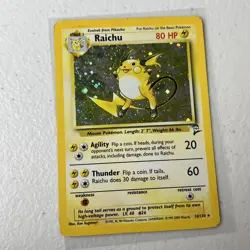 Raichu 16/130 Base Set 2 Holo Rare Pokemon TCG Vintage WOTC - Image 2