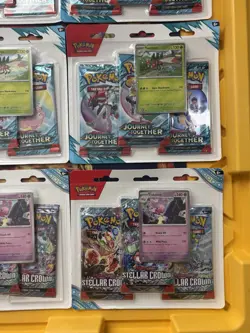 6 Total Pokemon 3 Pack Blisters Lot Bundle Collection With 2 STELLAR + 4 Journey - Image 3