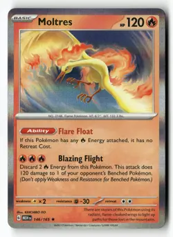 Moltres 146/165 Rare 151 Pokemon Holo Near Mint - Image 1