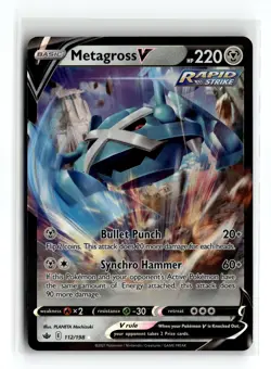Metagross V 112/198 Ultra Rare SWSH06: Chilling Reign Holofoil Pokemon NM - Image 1