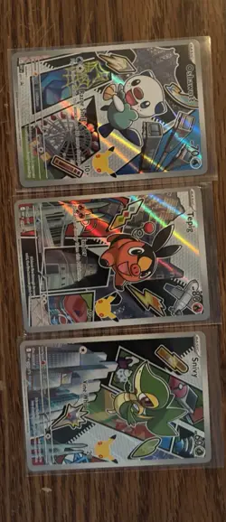 Pokemon TCG Celebrations Holo 3-Card Lot Oshawott/Tepig/Snivy 019/025 - Image 1