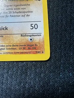 Wizards of the Coast Hitmonlee 7/62 Fossil Unlimited Holo Rare 60 GER 2000 Swirl - Image 5