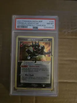 2021 Pokemon Celebrations Greninja Gold Star Holo Promo Card SWSH144 PSA 8 - Image 1
