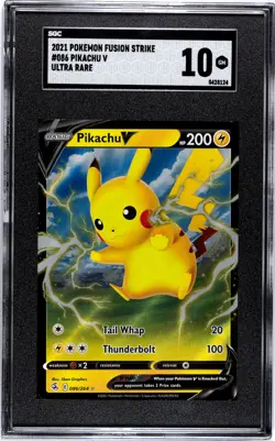 Pikachu V - 086/264 Ultra Rare Fusion Strike Pokemon TCG SGC 10 GM - Image 1