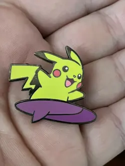 Surfing Pikachu Pin! Metal Pokemon Pin Collection - Image 1