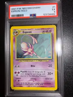 2001 Pokemon Neo Discovery Espeon Holo #1/75 PSA 5 - Image 1