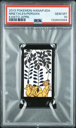 PSA 10 Ninetales Persian Hanafuda Kanto Japanese Pokemon 2013 April - Image 1