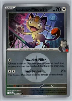 Team Rocket's Meowth (Energy Symbol) 161/217 Ascended Heroes Reverse Holo NM - Image 1