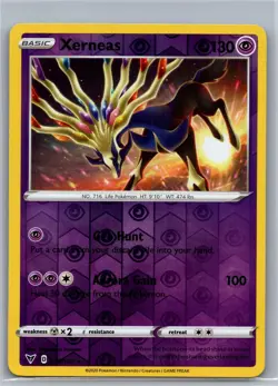Xerneas 078/185 Holo Rare Vivid Voltage Pokemon Reverse Holo Near Mint - Image 1