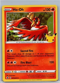 Ho-Oh 001/025 Rare Celebrations Pokemon Holo Near Mint - Image 1