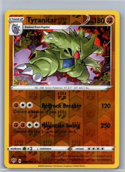 Tyranitar 088/189 Holo Rare Darkness Ablaze Pokemon Reverse Holo Near Mint - Image 1