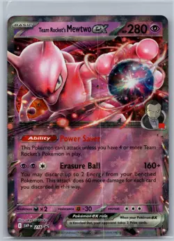 Team Rocket's Mewtwo ex 216 Holo Promo Scarlet & Violet Promo Pokemon Near Mint - Image 1