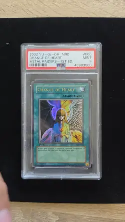 Yu-Gi-Oh Metal Raiders 1st Edition Change of Heart MRD-060 PSA 9 - Image 1