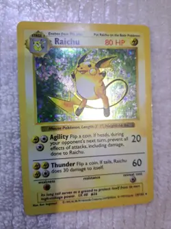 Raichu 014/102 Base Set 1st Edition (Shadowless) Holo Pokemon - Image 1