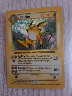 Raichu 014/102 Base Set 1st Edition (Shadowless) Holo Pokemon - Image 4
