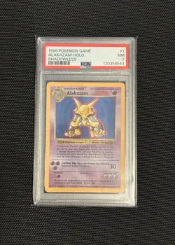 1999 Pokemon Base Set Alakazam Shadowless Holo #1 PSA 7 NM - Image 1