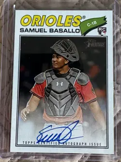 2026 Topps Heritage #ROA-SBA Samuel Basallo RC Orioles Real One Auto Rookie - Image 1