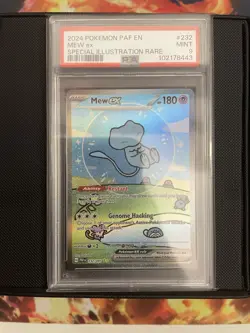 Pokemon Paldean Fates Mew Ex Special Illustration Rare 232/091 Bubble Mew PSA 9 - Image 1