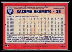 2026 Topps Series 2 #91C2-43 Kazuma Okamoto Silver Pack Mojo Chrome - Image 2