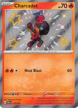 Charcadet 114/091 Shiny Rare Paldean Fates Pokemon Near Mint - Image 1