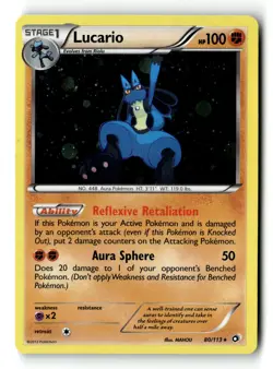 Pokemon Card Lucario LP Legendary Treasures Holo Rare 80/113 - Image 1