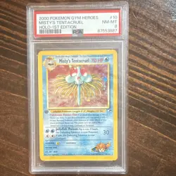 Pokemon Misty's Tentacruel Gym Heroes 1st Edition Holo 10/132 PSA 8 2000 - Image 1