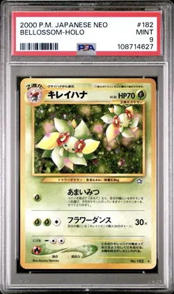 2000 Pokemon JAPANESE Neo Genesis Bellossom Holo No. 182 PSA 9 MINT - Image 1