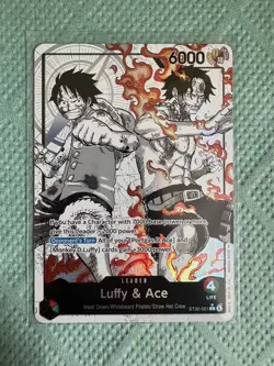 One Peice TCG St30 ST30-001 Luffy ace Alt Art Leader One Piece Card English - Image 1