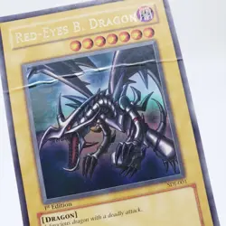 Yu Gi Oh! Red-Eyes B. Dragon Ultra Rare 1st Edition Card SDJ-001 Damaged 1996 - Image 1