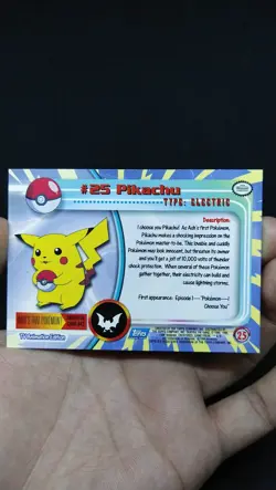 Pokemon Card - PIKACHU #25 - RAINBOW FOIL (1ST PRINTING) TOPPS TV (BLUE) - SR. 1 - Image 3