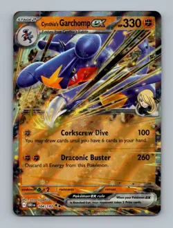 Cynthia's Garchomp ex 104/182 Double Rare Destined Rivals Pokemon Card Near Mint - Image 1