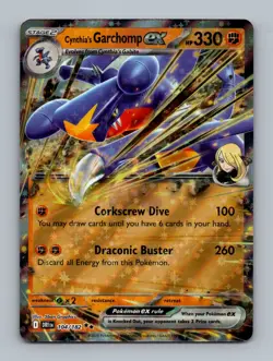 Cynthia's Garchomp ex 104/182 Double Rare Destined Rivals Pokemon Card Near Mint - Image 3