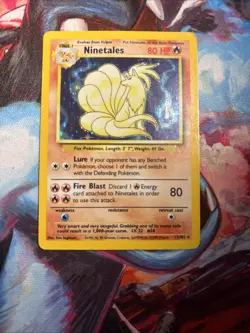 Pokemon TCG Ninetales Base Set Holo Unlimited Rare Card 12/102 MP Condition - Image 1